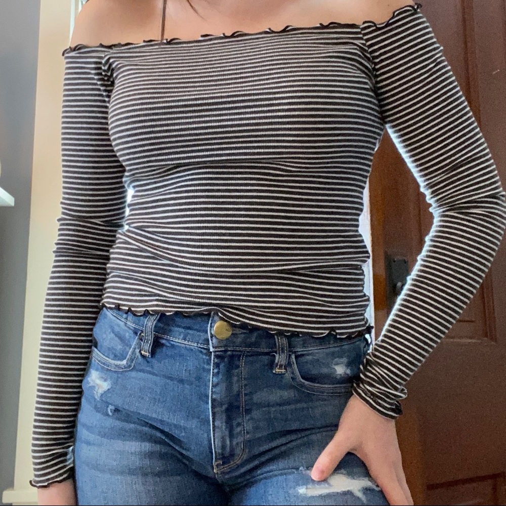 Off the Shoulder Striped Top